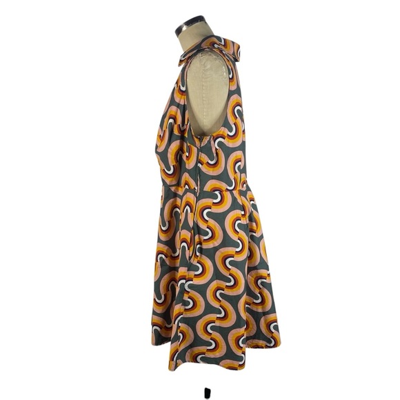 ModCloth Mod As Well Retro Rainbow Fit Flare Dress Plus 20 Gray Pink Yellow - Picture 5 of 13